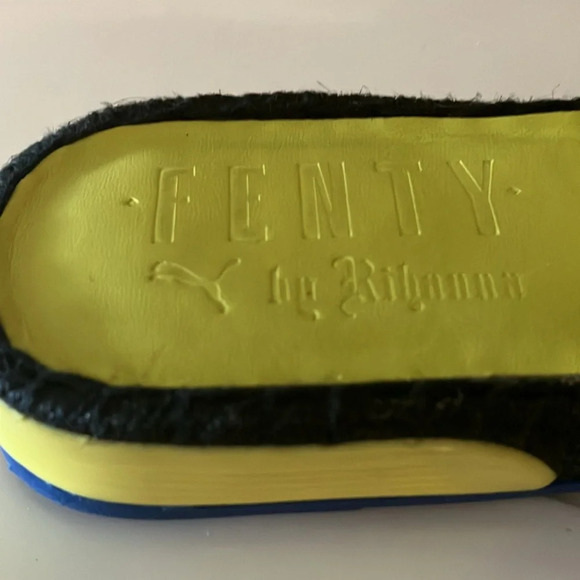 Puma Fendy Espadrille Slides Sulphur Spring/blue/black Slip on Sz 7 1/2 GUC - Picture 7 of 13